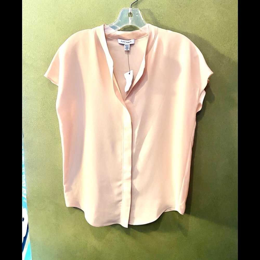 Pure Navy Button Front Top NWT - Picture 2 of 2